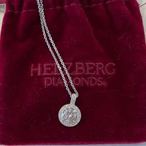 Helzberg Diamonds sterling silver round white sapphire necklace